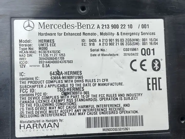 Mercedes-Benz C W205 (2014 - 2021) A2139002210 Блок GSM — фото 9