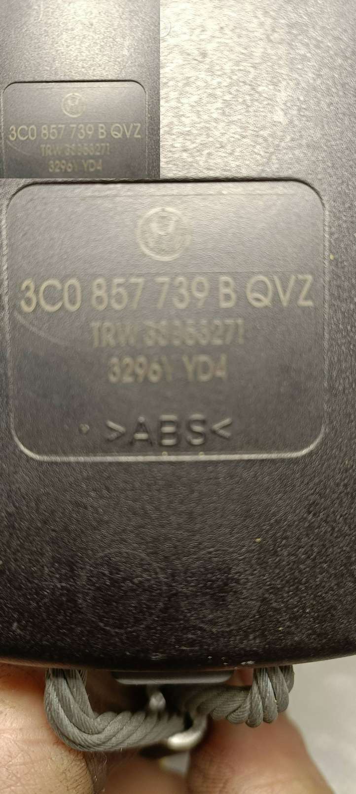 Volkswagen PASSAT B7 (2011 - 2014)  3C0857739B Задний средний замок ремня