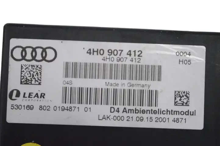 Audi A8 S8 D4 4H (2013 - 2017) 4H0907412 Блок управления светом — фото 4