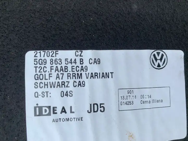 Volkswagen Golf VII (2013 - 2019) 5G9863544B Коврик багажника — фото 7
