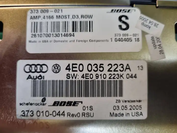 Audi A8 S8 D3 4E (2005 - 2007) 4E0035223A Усилитель звука — фото 3