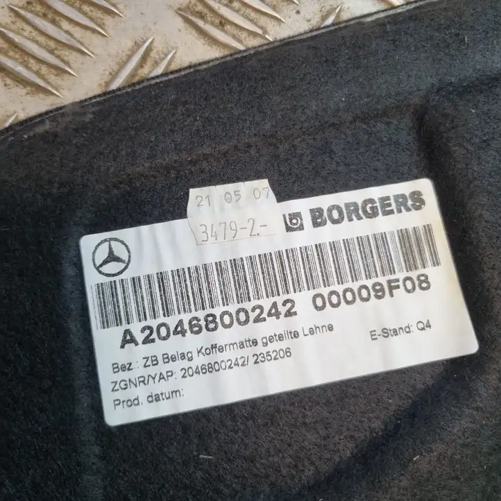 Mercedes-Benz C W204 (2007 - 2014) A2046800242 Коврик багажника — фото 4