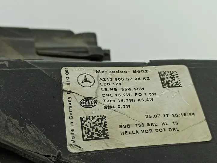 Mercedes-Benz E W213 (2016 - ) A2139066704KZ Передняя фара — фото 7