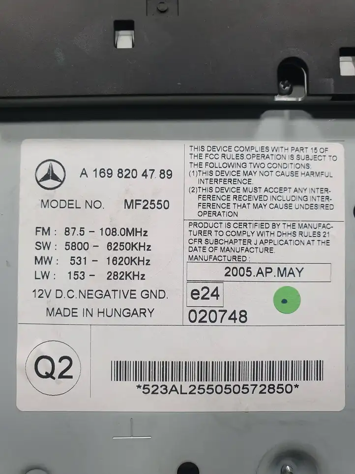 Mercedes-Benz A W169 (2004 - 2012) A1698204789 Магнитола / мультимедийная система — фото 5
