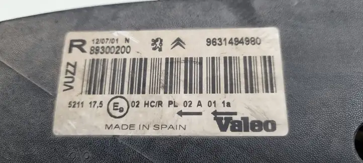 Citroen Xsara Picasso (1999 - 2012) 9631494980 Передняя фара — фото 2