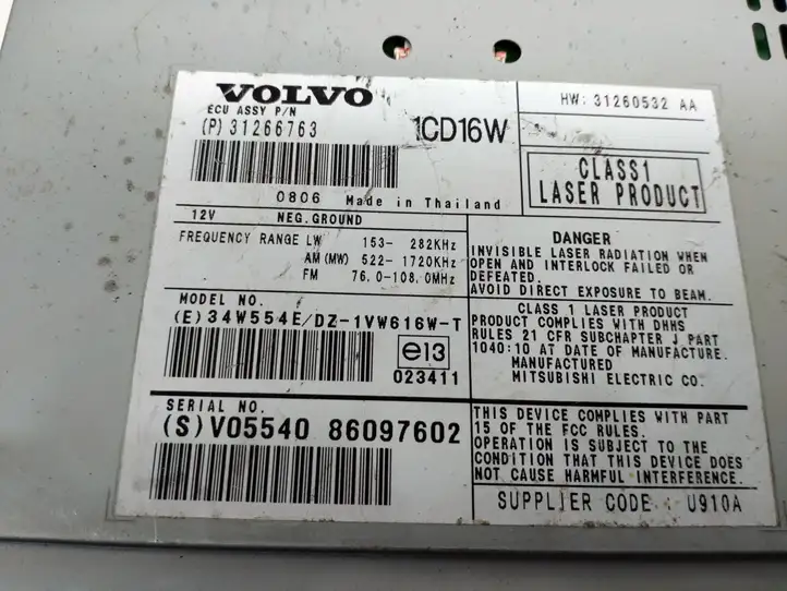 Volvo C30 (2007 - 2010) 31266763 Магнитола / мультимедийная система — фото 7