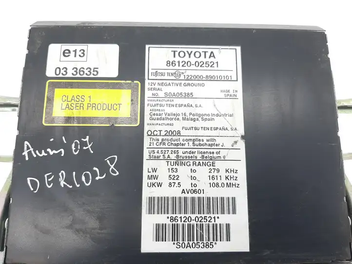 Toyota Auris 150 (2006 - 2012) 8612002521 Магнитола / мультимедийная система — фото 4
