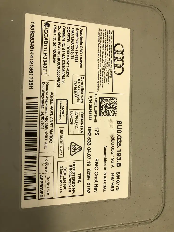 Audi Q3 8U (2011 - 2014) 8U0035193B Магнитола / мультимедийная система — фото 2