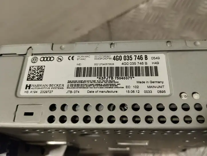 Audi A6 C7 (2011 - 2014) 4G0035746B Магнитола / мультимедийная система — фото 7