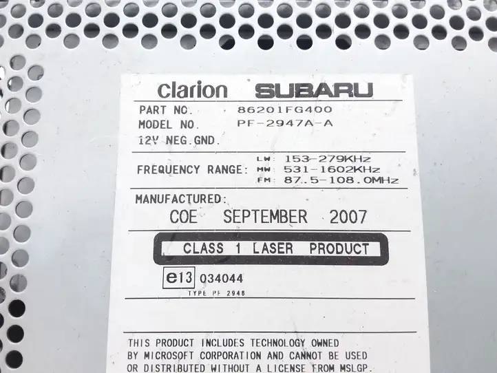 Subaru Impreza III (2008 - 2012) 86201FG400 Магнитола / мультимедийная система — фото 3
