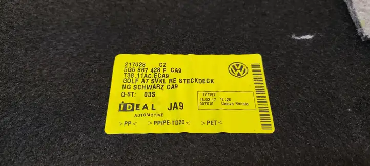 Volkswagen Golf VII (2013 - 2019) 5G6867428F Боковая обшивка багажника — фото 3