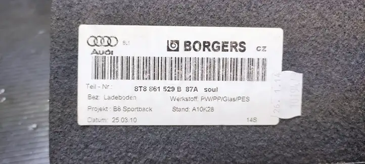 Audi A5 8T 8F (2011 - 2016) 8T8861529B Коврик багажника — фото 3