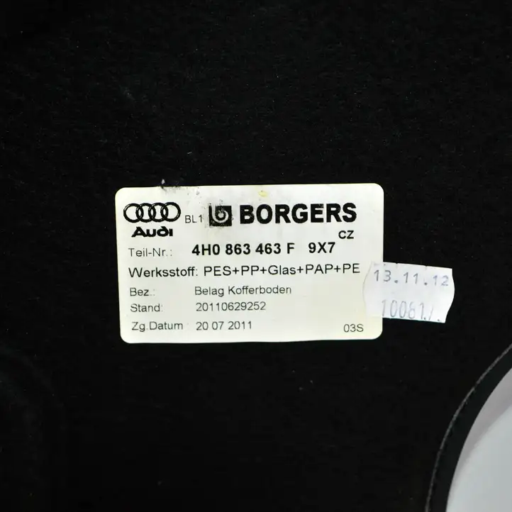 Audi A8 S8 D4 4H (2010 - 2014) 4H0863463F Пол багажника — фото 4