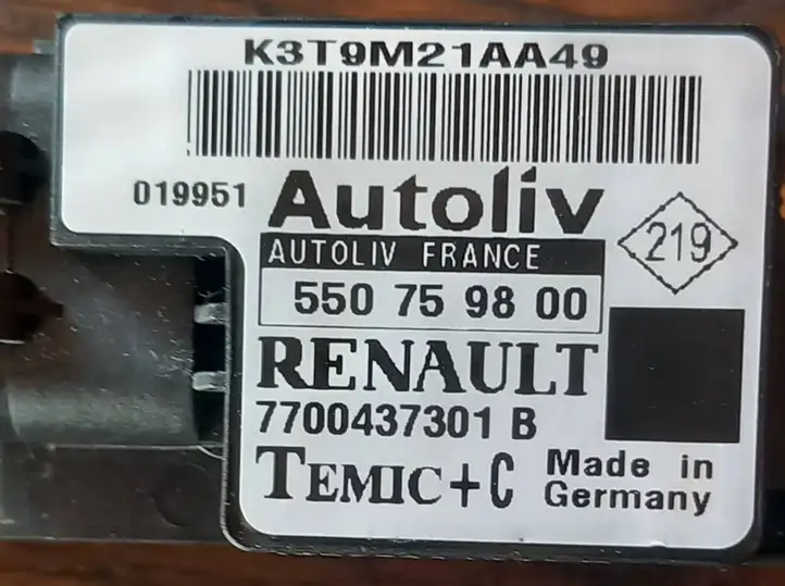 Renault Scenic I (1996 - 2003) 7700437301B Датчик удара SRS — фото 2
