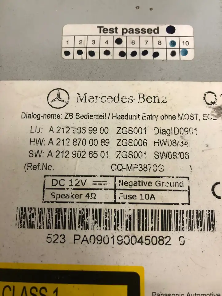 Mercedes-Benz E W212 (2009 - 2016) A2128700089 Магнитола / мультимедийная система — фото 2