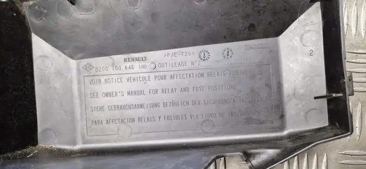 Renault Scenic I (1996 - 2003) 8200100646 Крышка ящика предохранителей — фото 2