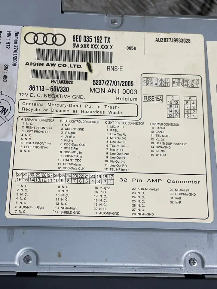 Audi A4 S4 B7 8E 8H (2004 - 2009) 8E0035192T Магнитола / мультимедийная система — фото 5