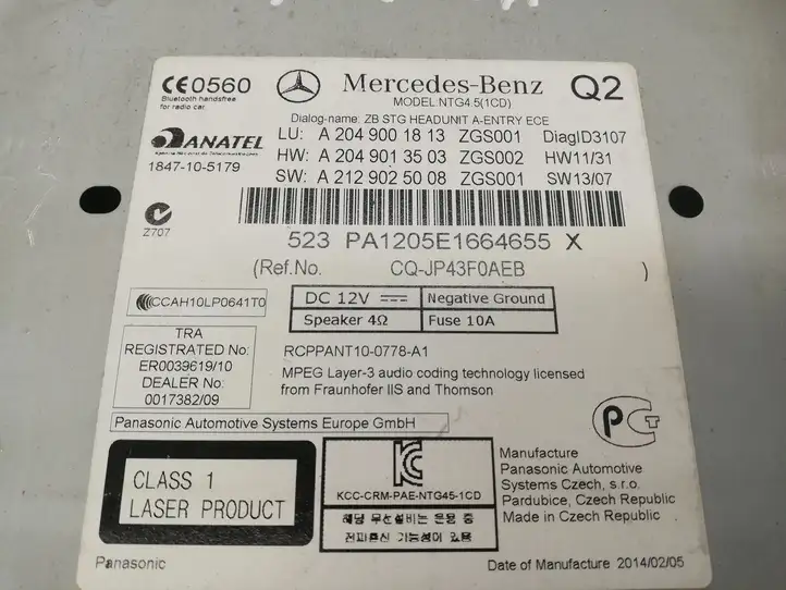 Mercedes-Benz C W204 (2007 - 2014) A2049001813 Магнитола / мультимедийная система — фото 3