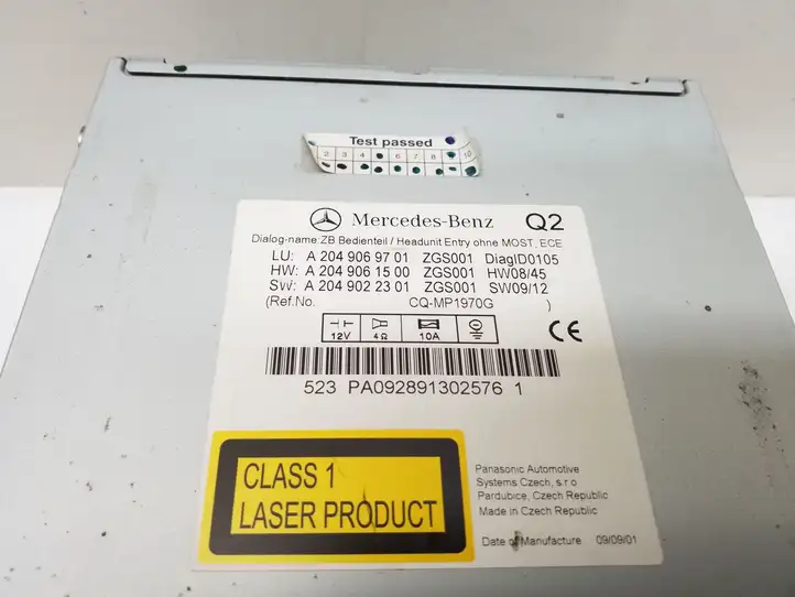 Mercedes-Benz C W204 (2007 - 2014) A2049069701 Магнитола / мультимедийная система — фото 2
