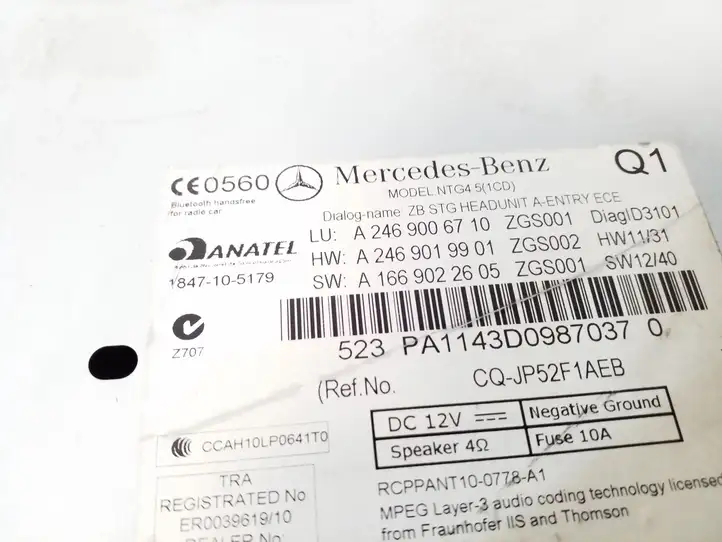 Mercedes-Benz B-class W246 (2011 - 2014) A2469006710 Магнитола / мультимедийная система — фото 4