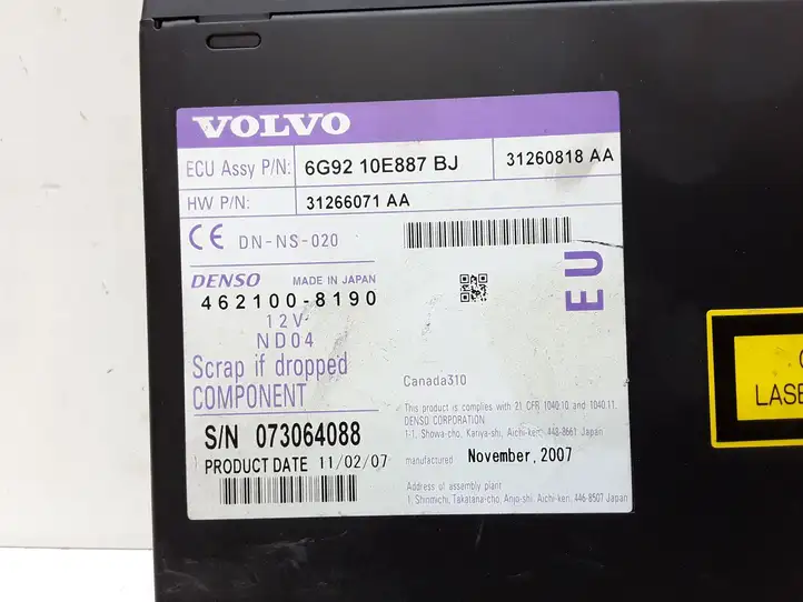 Volvo S80 (2006 - 2009) 6G9210E887BJ Магнитола / мультимедийная система — фото 2
