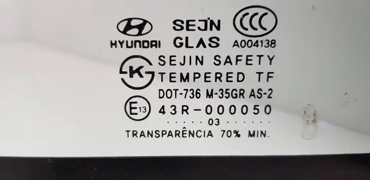Hyundai Santa Fe (2000 - 2005) 43R000050 Заднее боковое стекло — фото 2