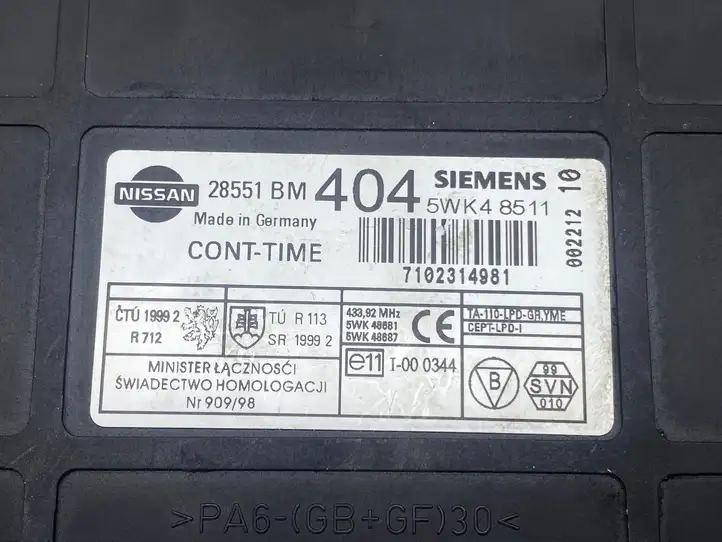 Nissan Almera N16 (2000 - 2010) 28551BM404 Модуль комфорта — фото 2