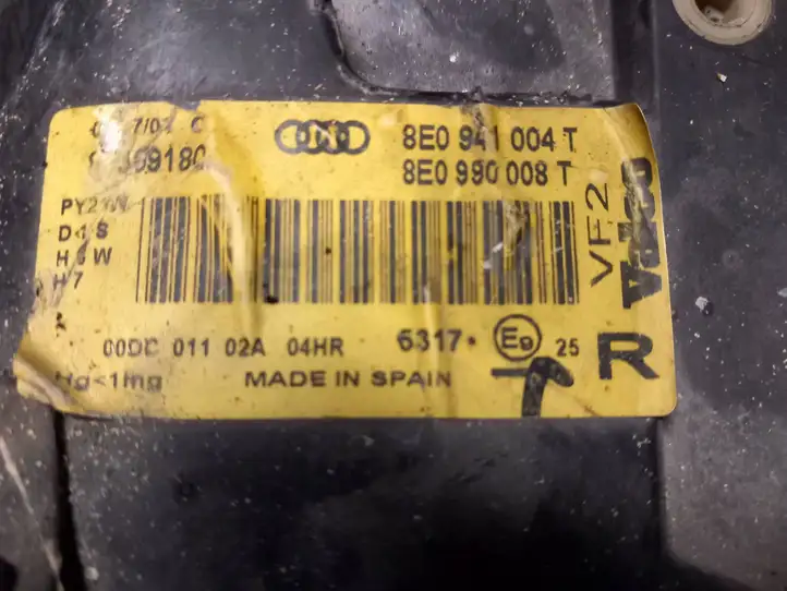 Audi A4 S4 B6 8E 8H (2000 - 2006) 8E0941004T Передняя фара — фото 2