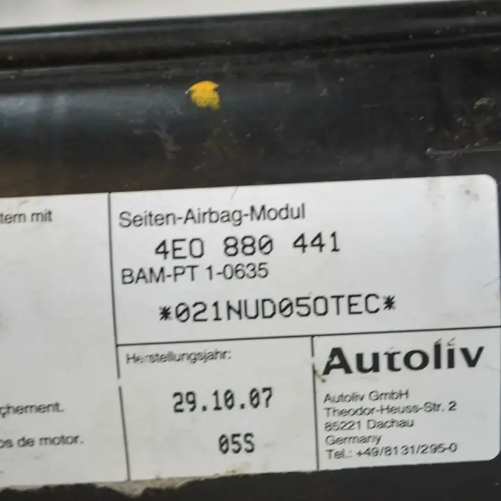 Audi A8 S8 D3 4E (2005 - 2007) 4E0880441 Подушка безопасности сиденья — фото 5