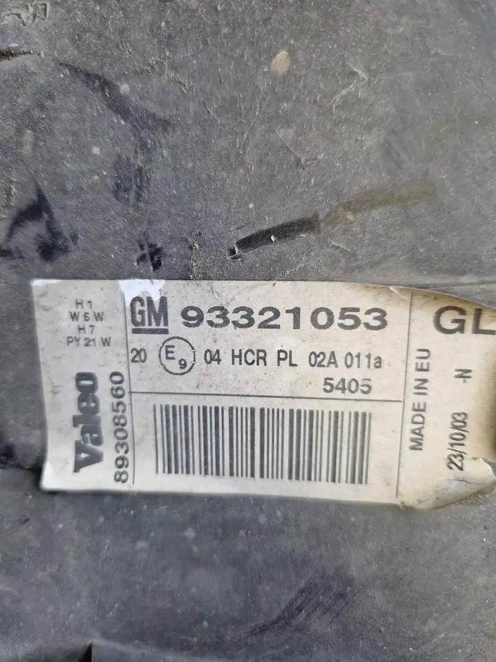 Opel Meriva A (2002 - 2006) 93321053 Передняя фара — фото 2