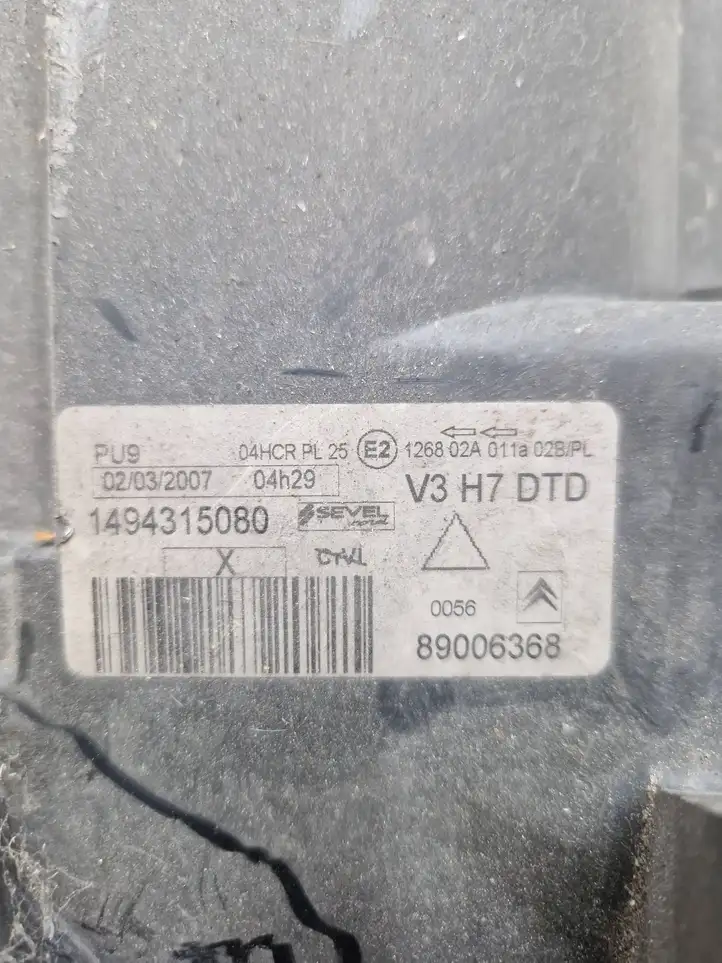 Citroen C8 (2002 - 2008) 1494315080 Передняя фара — фото 2