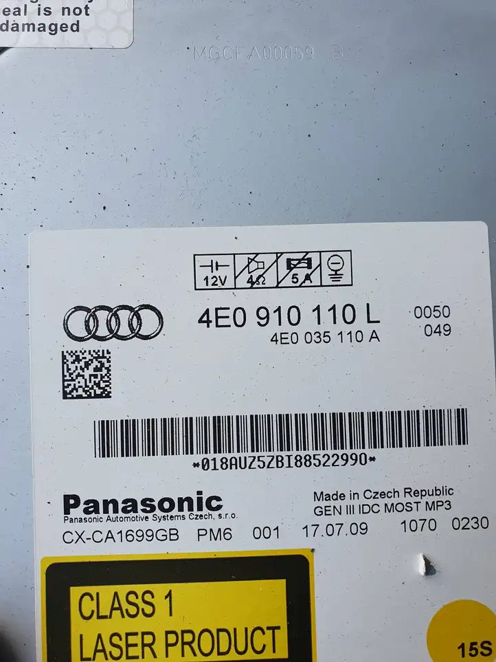 Audi A6 S6 C6 4F (2008 - 2011) 4E0035110A CD/DVD чейнджер — фото 2