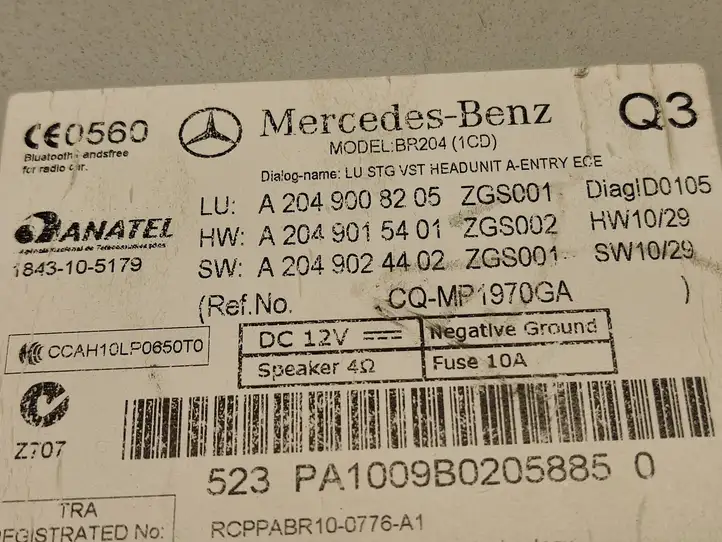 Mercedes-Benz C W204 (2007 - 2014) A2049008205 Магнитола / мультимедийная система — фото 4