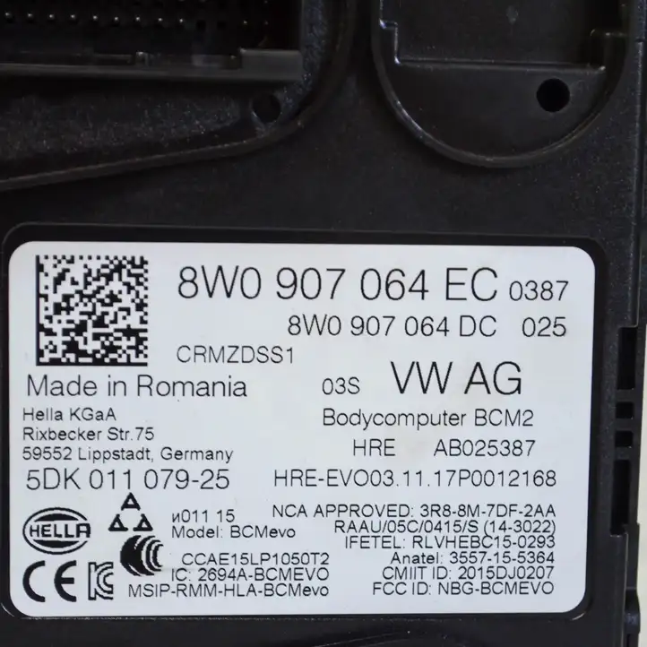 Audi A4 S4 B9 (2015 - 2019) 8W0907064EC Модуль управления кузовом (BCM) — фото 2