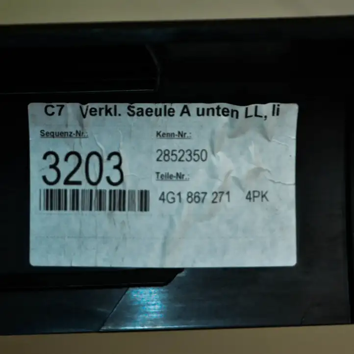 Audi A6 C7 (2011 - 2014) 4G1867271 Верхняя обшивка стойки B — фото 6