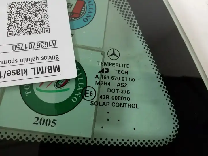 Mercedes-Benz ML W163 (1997 - 2005) A1636701750 Заднее боковое стекло — фото 2
