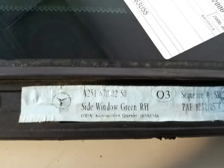 Mercedes-Benz R W251 (2005 - 2013) A2516700250 Заднее боковое стекло — фото 3