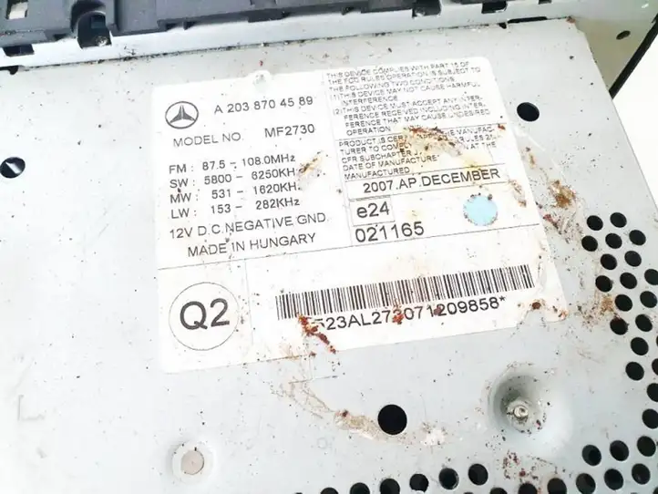 Mercedes-Benz CLC CL 203 (2008 - 2011) a2038704589 Магнитола / мультимедийная система — фото 3