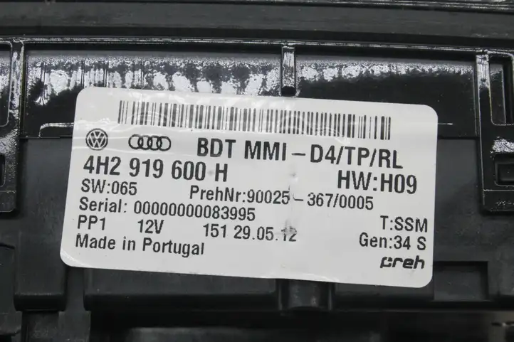 Audi A8 S8 D4 4H (2010 - 2014) 4H2919600H Контроллер мультимедийной системы — фото 5