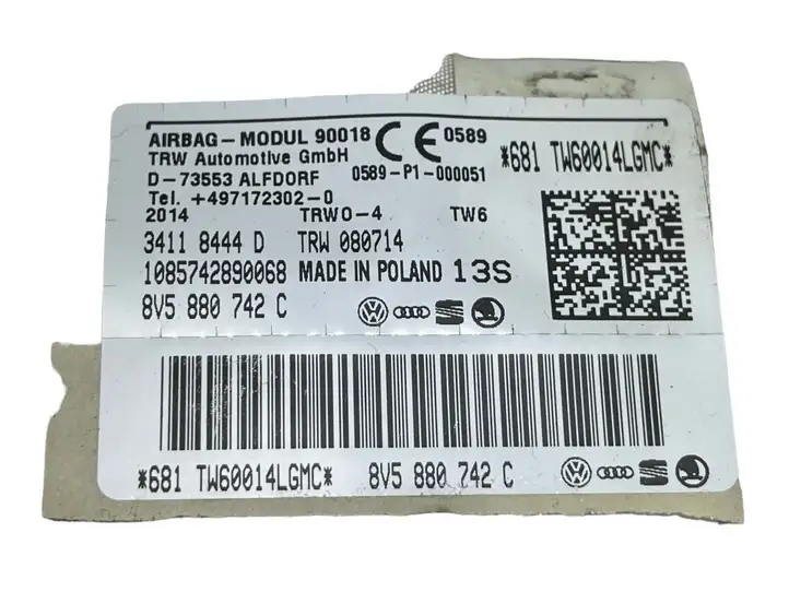 Audi A3/S3 8V (2012 - 2016) 8V5880742C Боковая подушка безопасности шторка — фото 4
