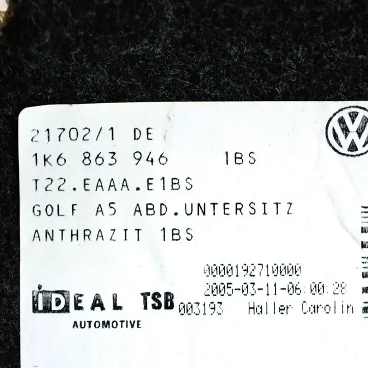 Volkswagen Golf V (2003 - 2009) 1K6863946 Пол багажника — фото 2