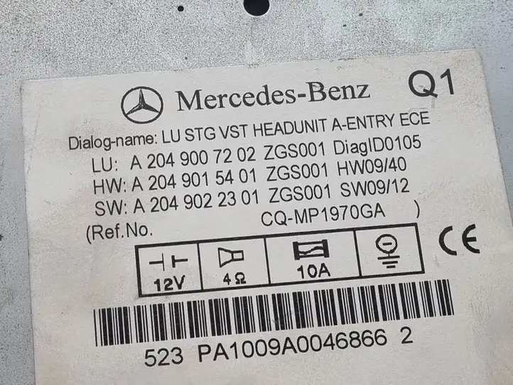 Mercedes-Benz C W204 (2007 - 2014) A2049007202 Магнитола / мультимедийная система — фото 7