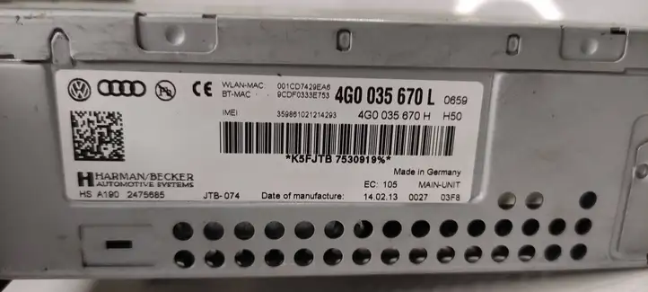 Audi A6 Allroad C7 (2012 - 2014) 4G0035670H Магнитола / мультимедийная система — фото 5