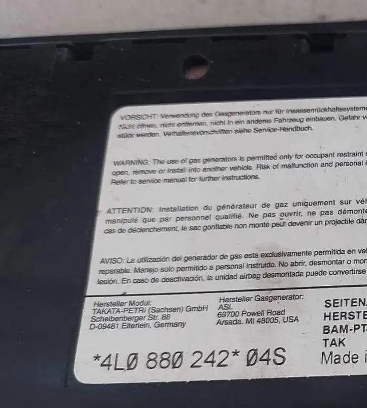 Audi A3/S3 8V (2012 - 2016) 4L0880242 Подушка безопасности сиденья — фото 3