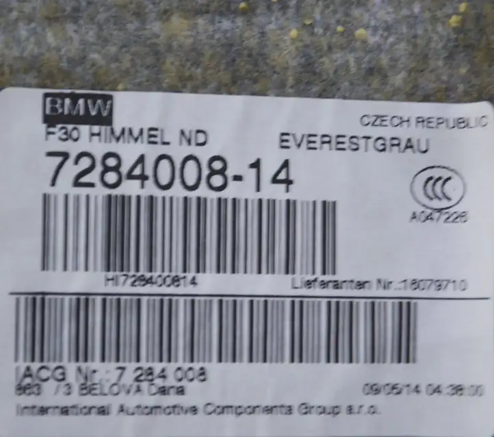 BMW 3 F30 F35 F31 (2012 - 2018) 7284008 Потолочная обшивка — фото 6