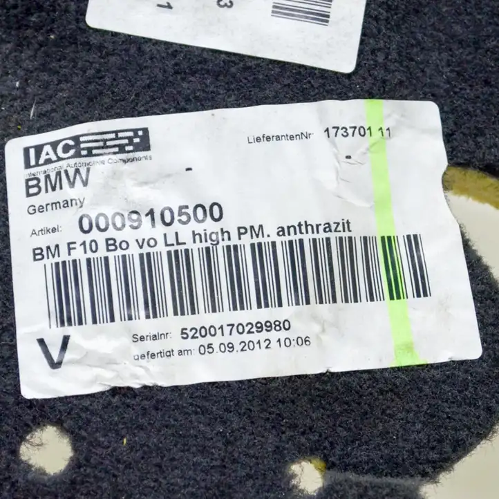 BMW 5 F10 F11 (2009 - 2016) 8050750 Задний коврик салона — фото 4