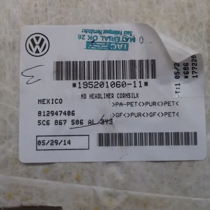 Volkswagen Jetta V (2005 - 2010) 5C6867506AL Потолочная обшивка — фото 4
