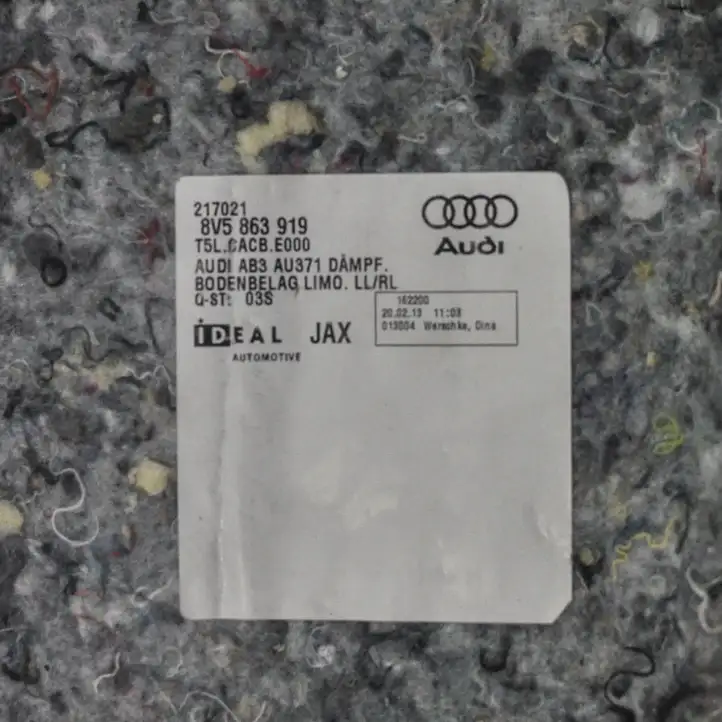 Audi A3/S3 8V (2012 - 2016) 8V5863919 Задний коврик салона — фото 3