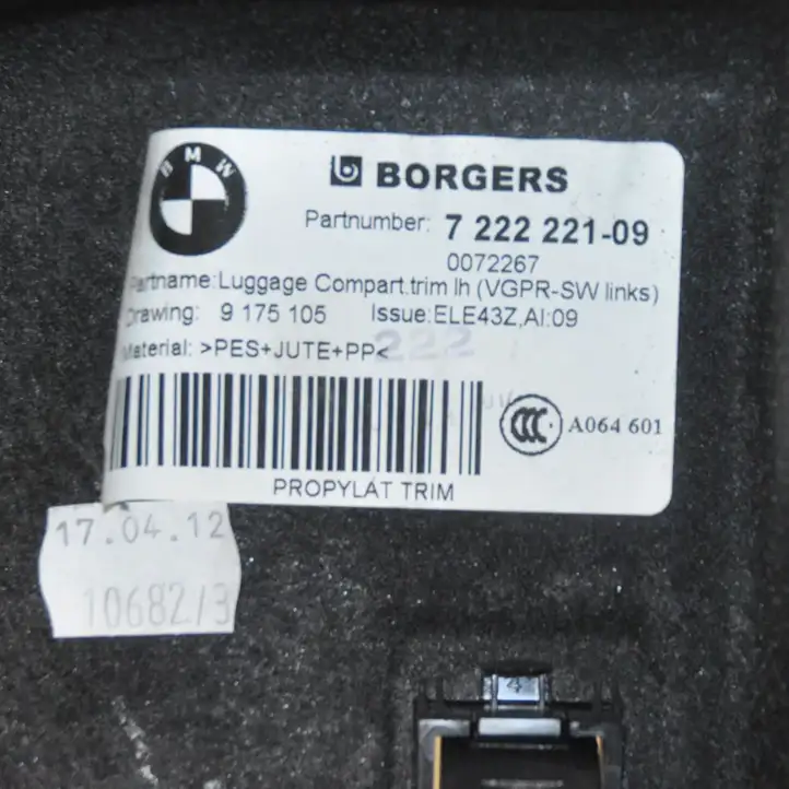 BMW X3 F25 (2010 - 2017) 7222221 Боковая обшивка багажника — фото 3