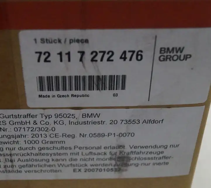 BMW 3 F30 F35 F31 (2012 - 2018) 7272476 Передний ремень безопасности — фото 2